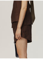 Solid Brown Loose Shorts
