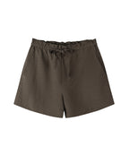 Solid Brown Loose Shorts
