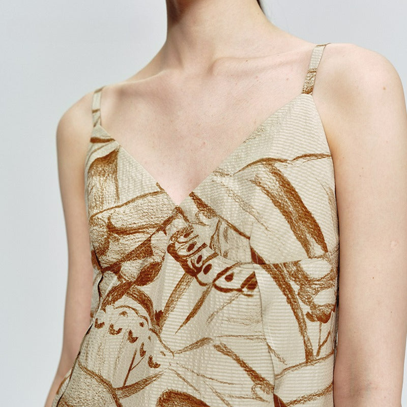 Butterfly Print Suspender Top