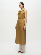 Swing Neck Sleeveless Lace-up Dress