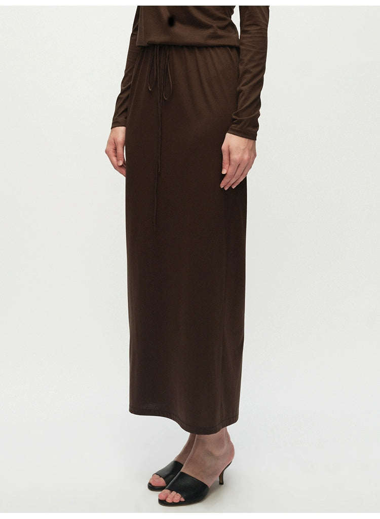 Off Shoulder Long-sleeved Knitted Dress