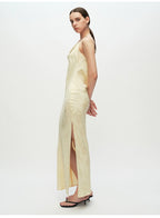 Champagne Jacquard Suspender Dress