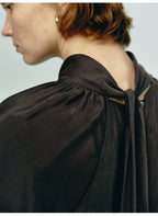 Dark Brown Turtleneck Loose Dress