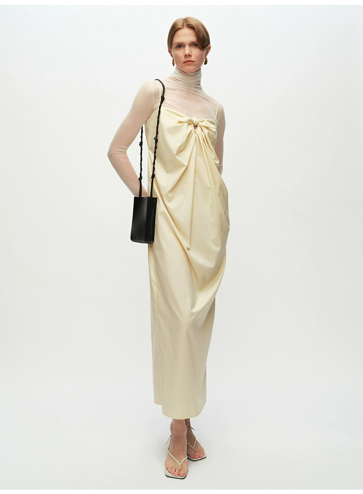 Yellow Tie Knot Suspender Dress