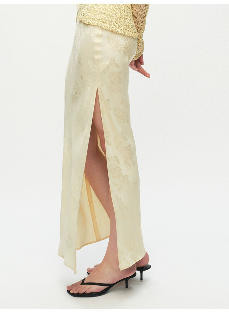 Champagne Jacquard Suspender Dress