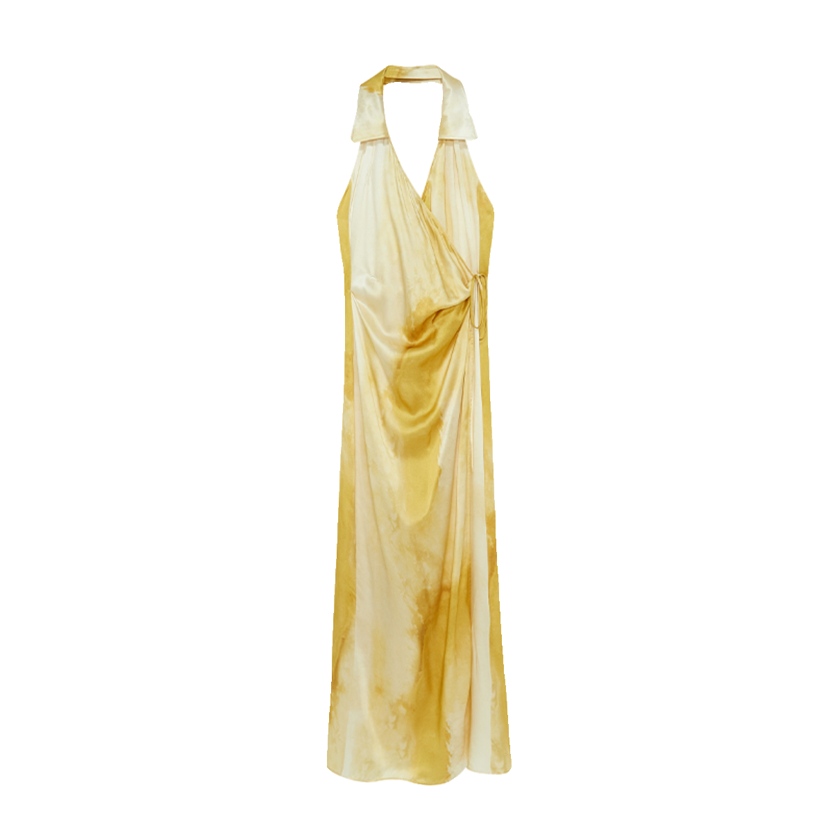 Yellow Printed Halter Dress