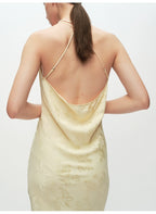 Champagne Jacquard Suspender Dress