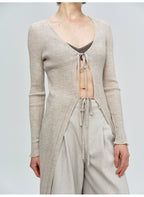 Rib Long Sleeve Cardigan Sweater