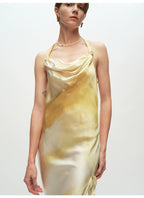 Yellow Knot Ruffled Midi Dress