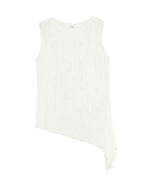 White Asymmetrical Sleeveless Top