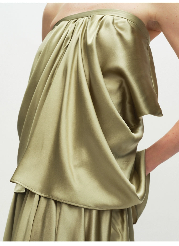 Green Drape Tube Top