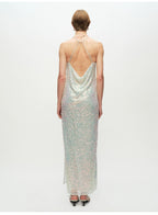 Sequins Halter Open Back Party Dress