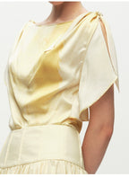 Yellow Printed Ruffled Top