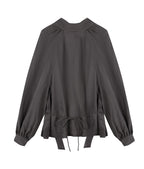 Dark Brown Turtleneck Loose Top