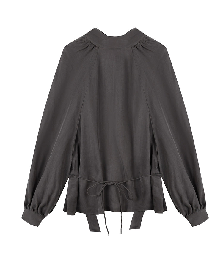 Dark Brown Turtleneck Loose Top