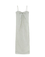 Striped Tie Knot Suspender Dress