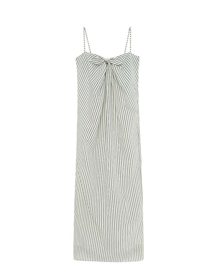 Striped Tie Knot Suspender Dress