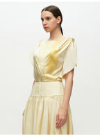 Yellow Printed Ruffled Top