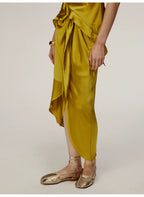 Yellow Knot Long Skirt