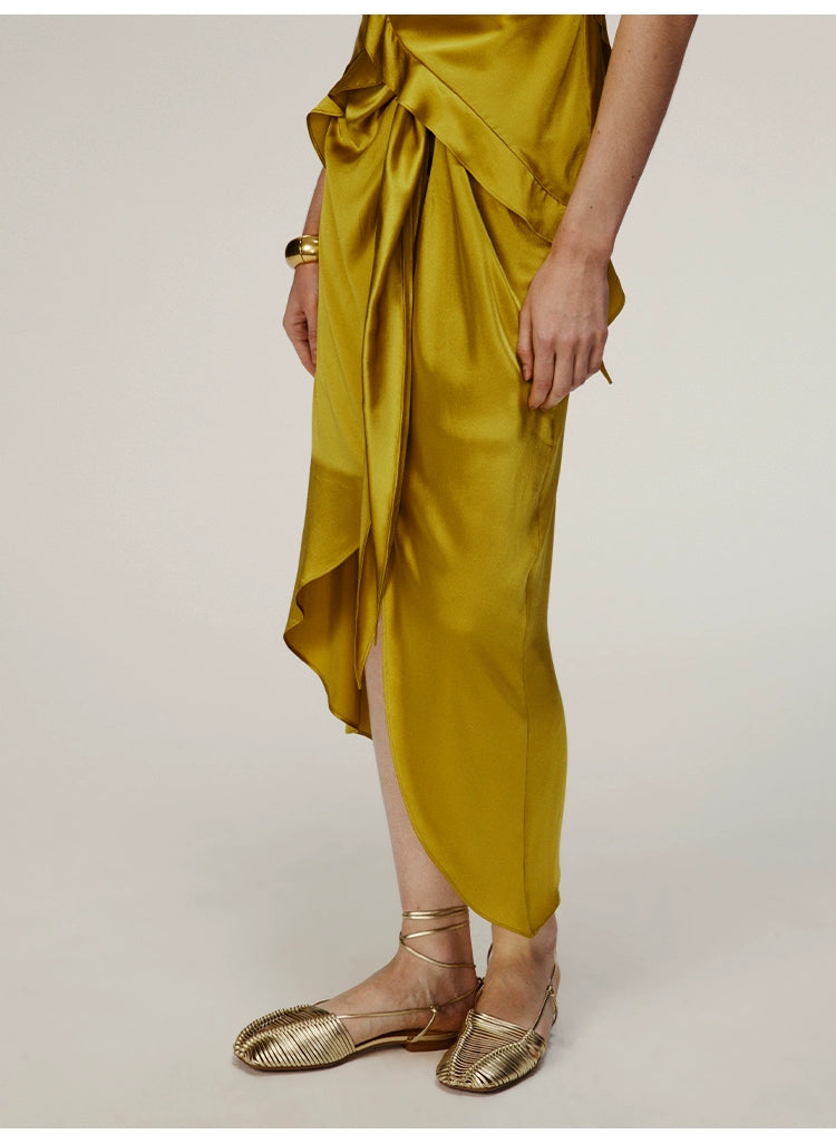 Yellow Knot Long Skirt