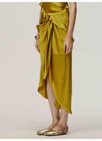 Yellow Knot Long Skirt