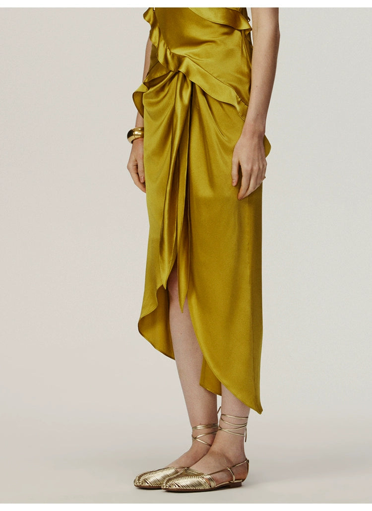 Yellow Knot Long Skirt