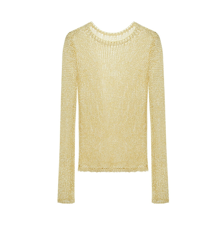 Solid Knitted Pullover Sweater