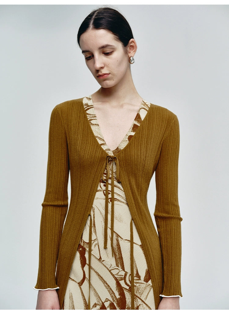 Rib Long Sleeve Cardigan Sweater