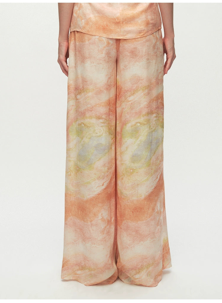 Print Casual Wide-leg Pants