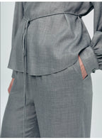 Gray Elastic Loose Trousers