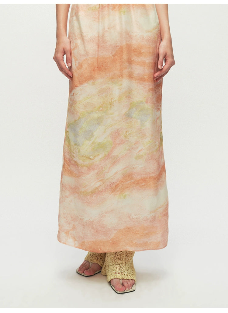Print Tie Midi Dress