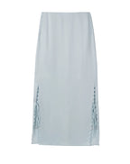 Sky Blue Wavy Tie Knot Ankle Skirt