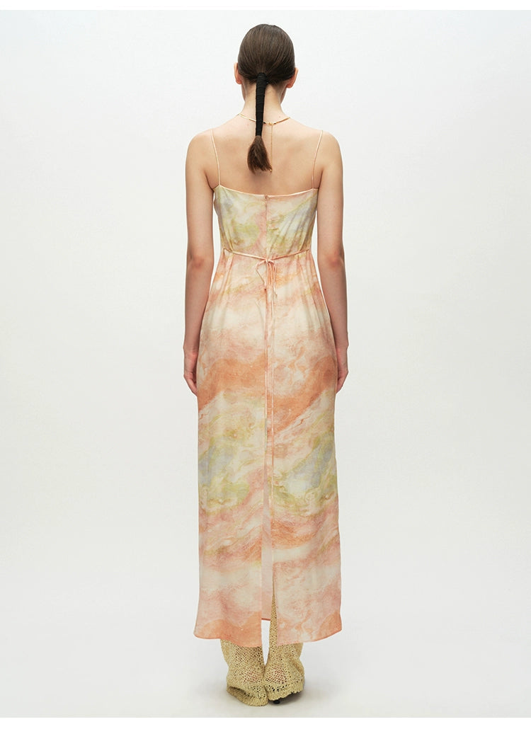 Print Tie Midi Dress