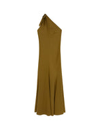 Solid One Shoulder Tie Maxi Dress