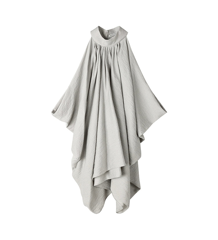 Gray Halter Pleated Top