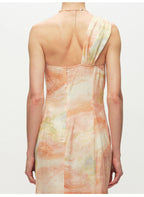 One Shoulder Print A Line Maxi Dress