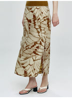 Tied Knot Butterfly Print Ankle Skirt