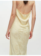 Champagne Jacquard Suspender Dress