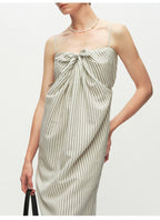 Striped Tie Knot Suspender Dress
