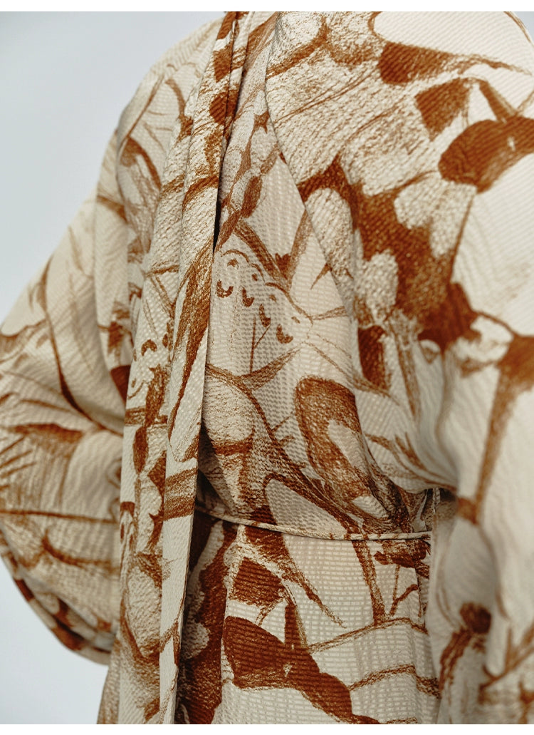Turtleneck Butterfly Print Loose Top
