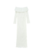 Off Shoulder Long Sleeve Maxi Dress