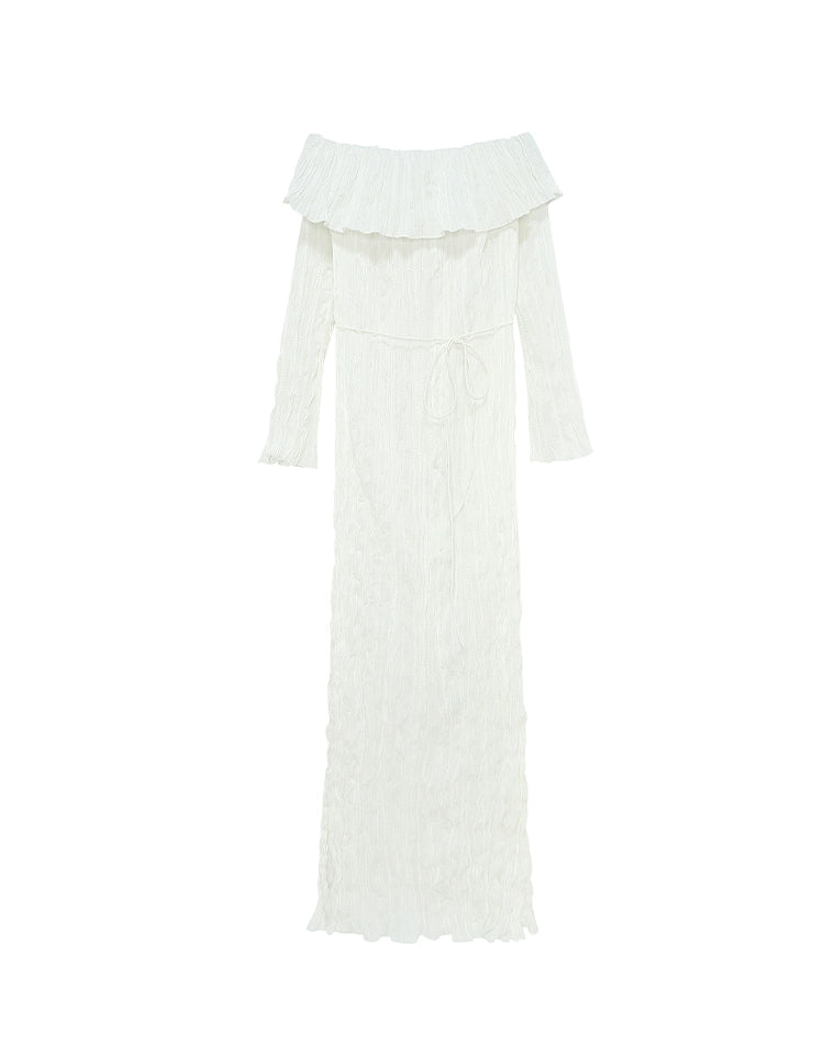 Off Shoulder Long Sleeve Maxi Dress