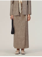 Linen Solid Wrap Skirt