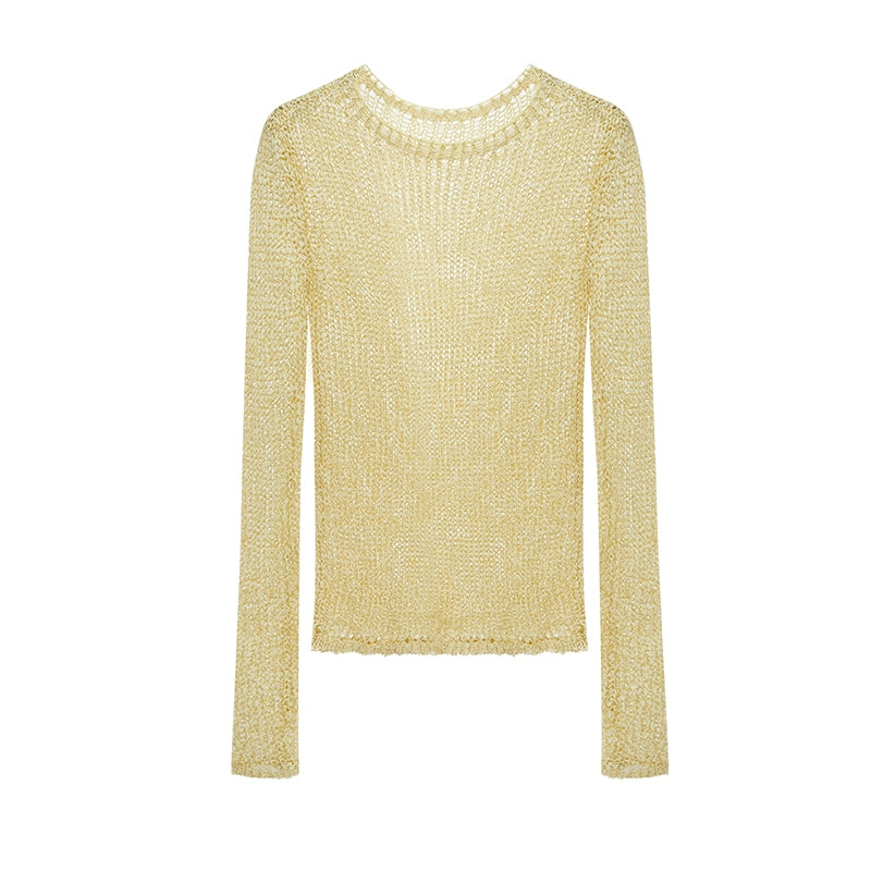 Solid Knitted Pullover Sweater