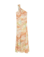 One Shoulder Print A Line Maxi Dress