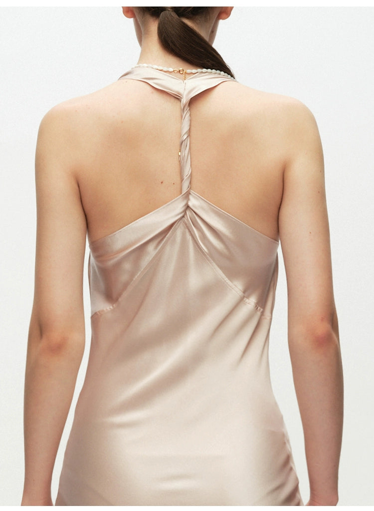 Pink Ruffled Slit Midi Dress