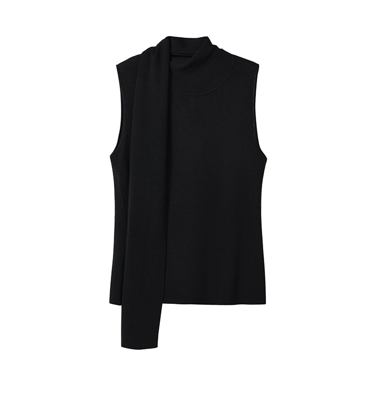 Streamer Collar Knitted Vest Top