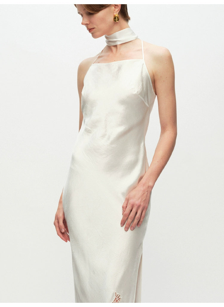 Rose Hollow Out Open Back Dress