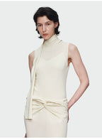 Streamer Collar Knitted Vest Top