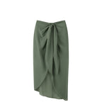 Dark Green Knot Long Skirt